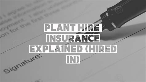 temporary plant hire insurance